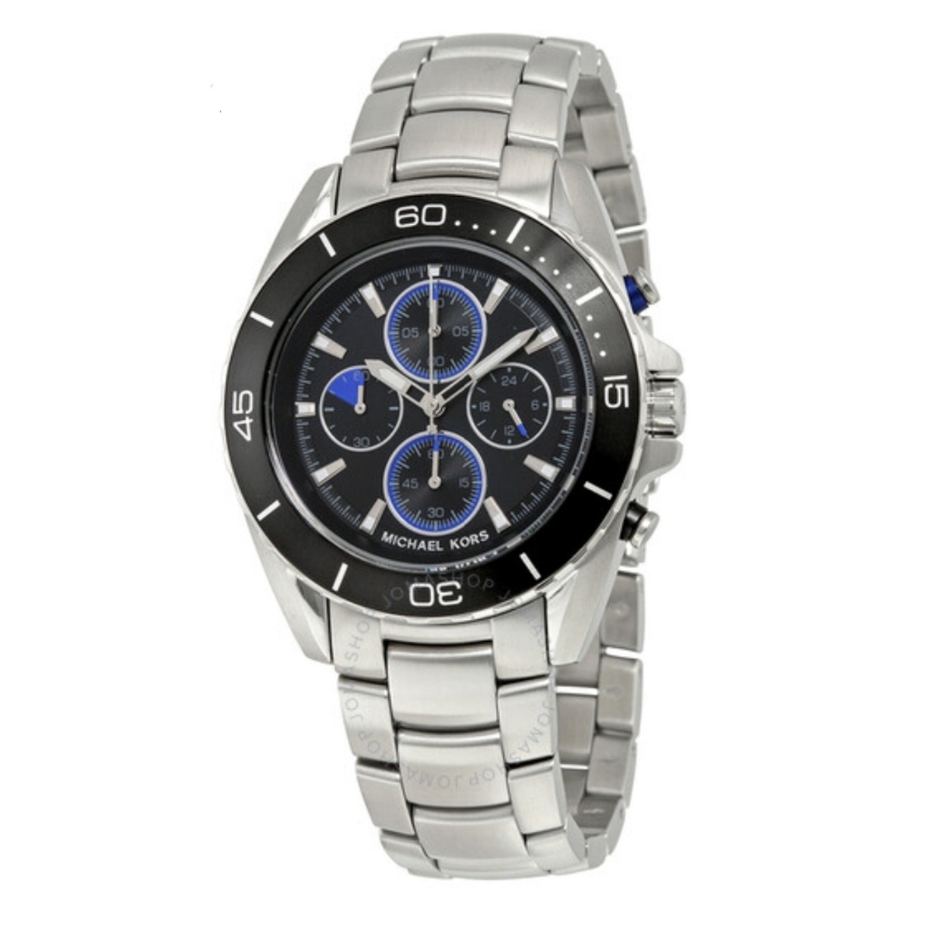 Mk Mens Jetmaster Chronograph Black Dial Watch